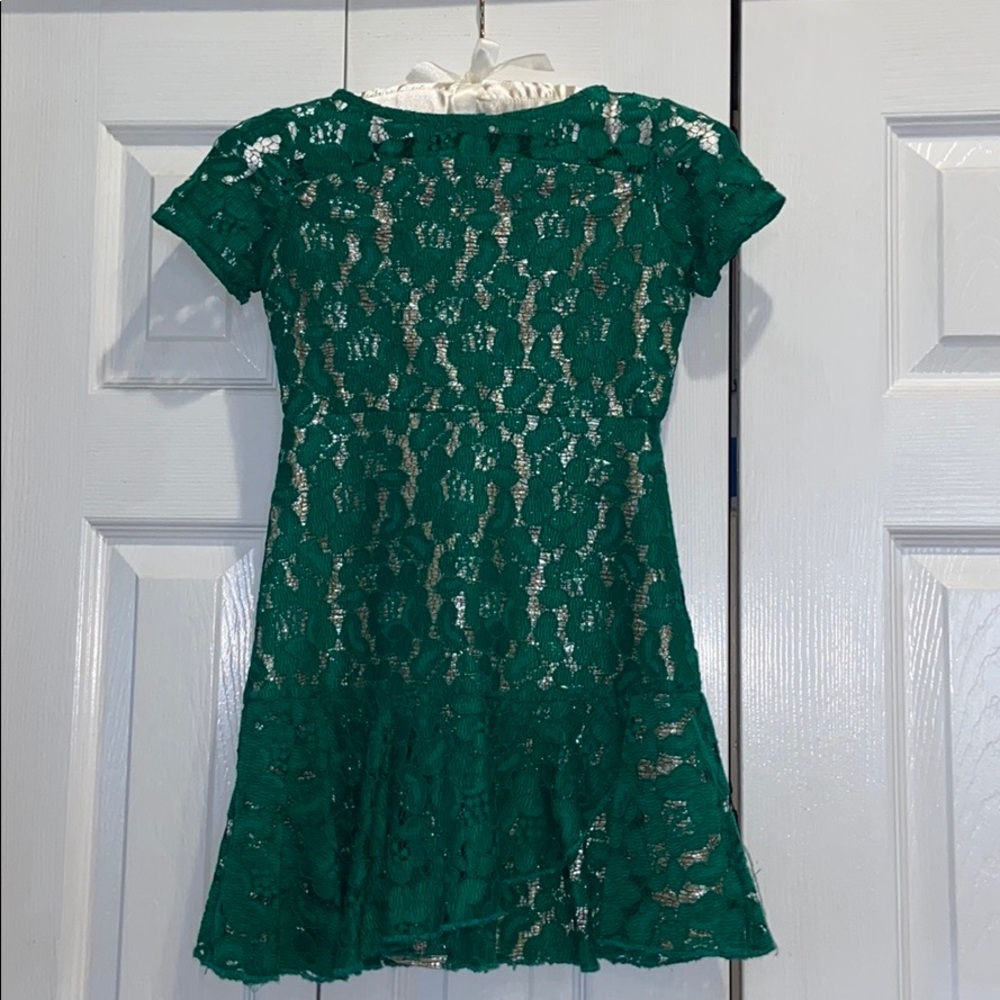 Gold and green dress